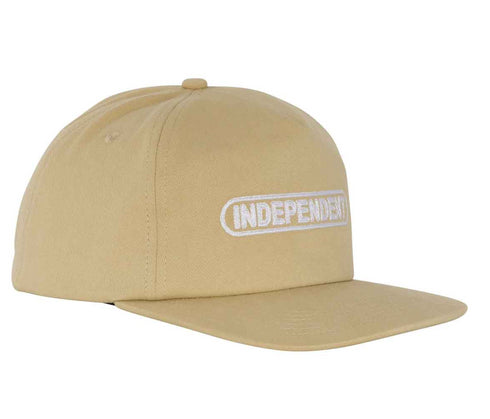 Independent - Baseplate Mid Profile Snapback Hat (Tan) *SALE