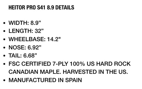 Palace - Heitor Pro S41 Deck (8.9")