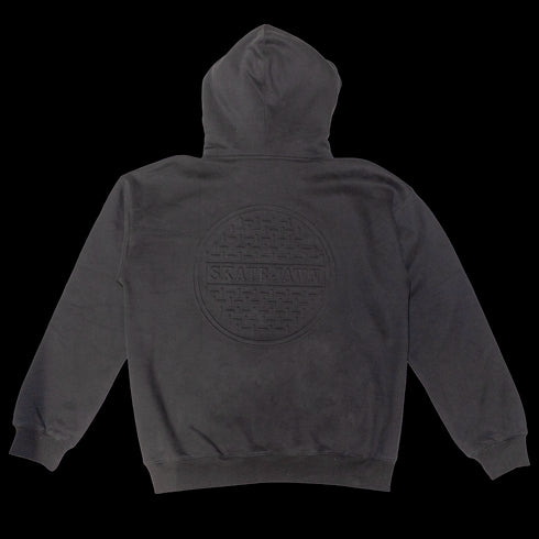 Skate Jawn - Embossed Sewer Cap Hoodie (Black)