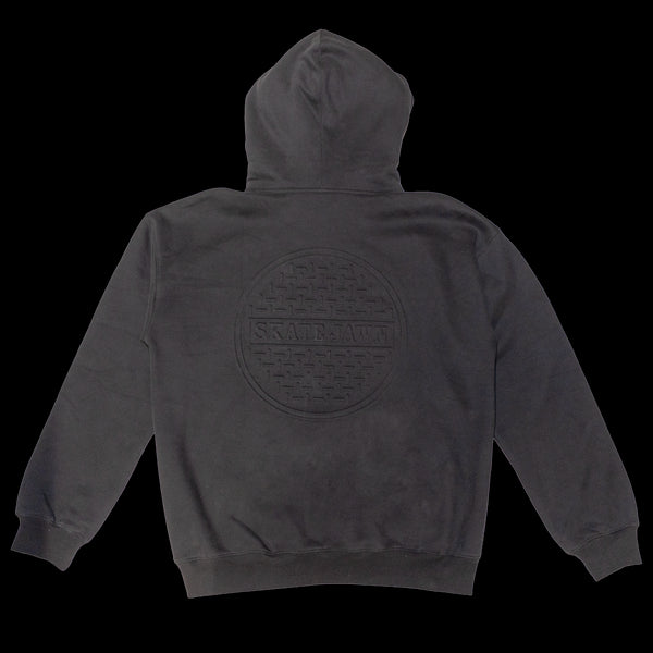 Skate Jawn - Embossed Sewer Cap Hoodie (Black)