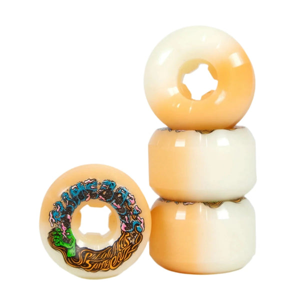 Slime Balls - Hairballs 50-50 White Orange 95a Wheels (56mm) *SALE