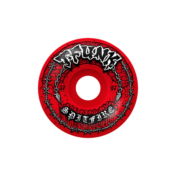 Spitfire - Formula 4 97a T-Funk Raw Radial Full Red Wheels (57mm)