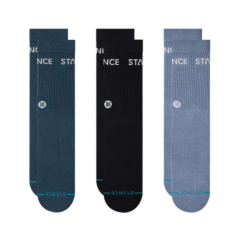 Stance - Origin 3 Pack Crew Socks (Indigo)