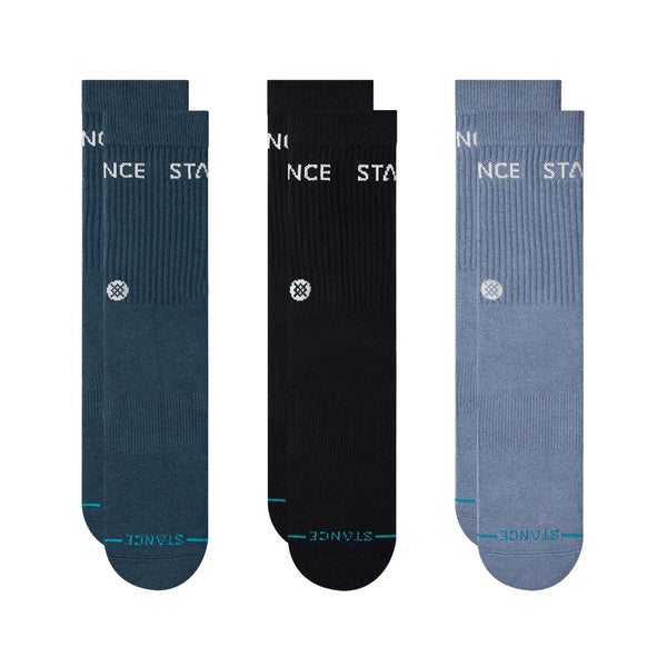 Stance - Origin 3 Pack Crew Socks (Indigo)