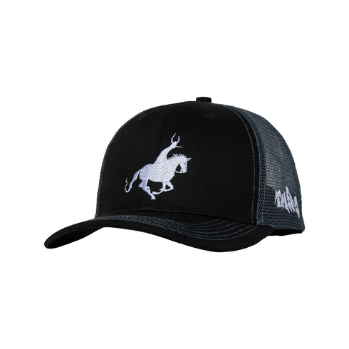 There - Horse Snapback Trucker Hat (Black/Charcoal)