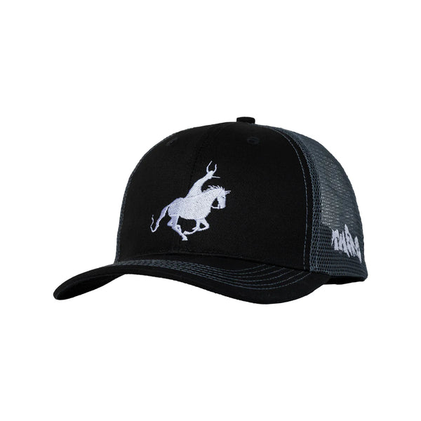 There - Horse Snapback Trucker Hat (Black/Charcoal)