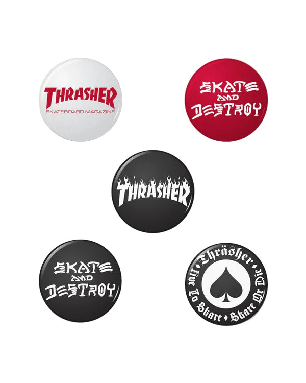 Thrasher - Logo Buttons (5 Pack)