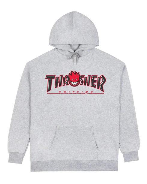Thrasher - Thrasher X Spitfire Big Head Outline Hoodie (Ash Grey)