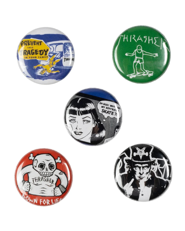 Thrasher - Usual Suspects Buttons (5 Pack)