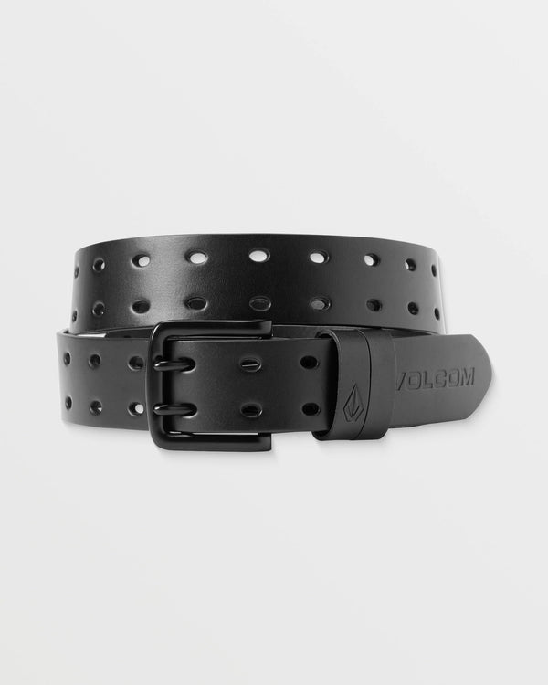 Volcom - Two Spike Leather Belt (Black)