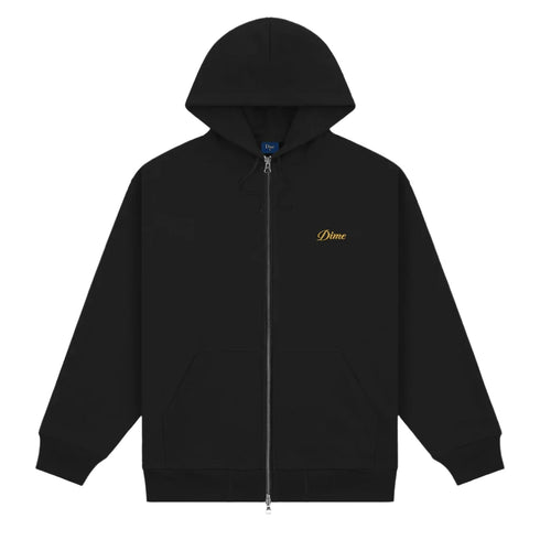 Dime - Cursive Small Logo Zip Hoodie (Black) *SALE