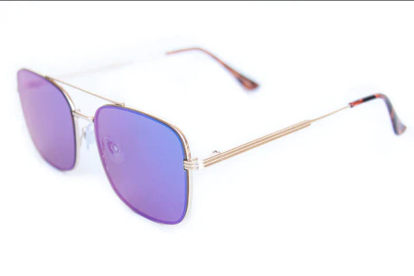 Happy Hour - The Beagle Gold Metal Purple Lens Shades