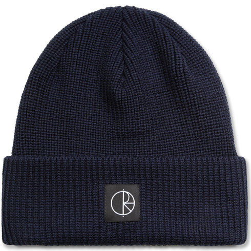 Polar - Double Fold Merino Beanie (Navy/Brown)