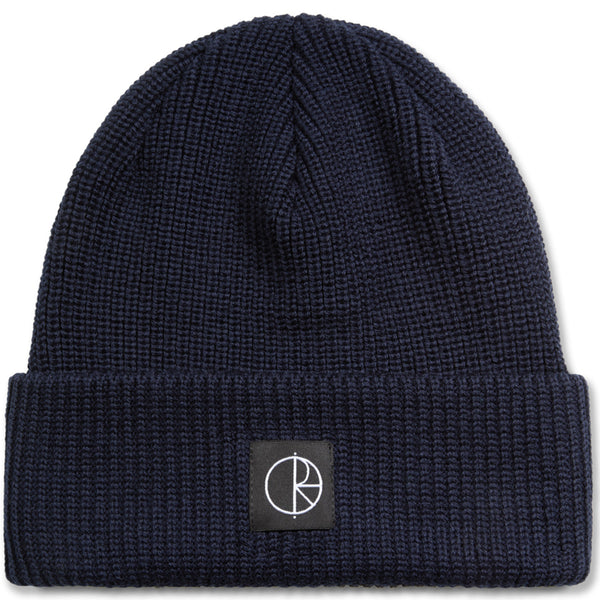 Polar - Double Fold Merino Beanie (Navy/Brown)