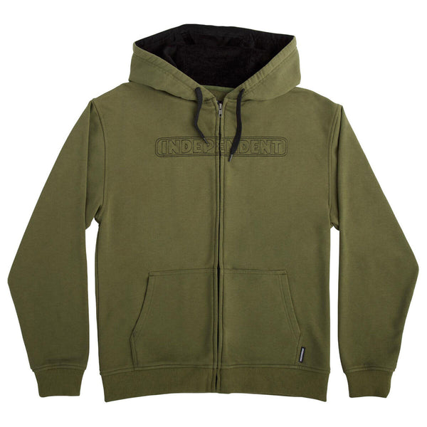 Independent - Bar Stitch Zip-Up Hoodie (Olive) *SALE