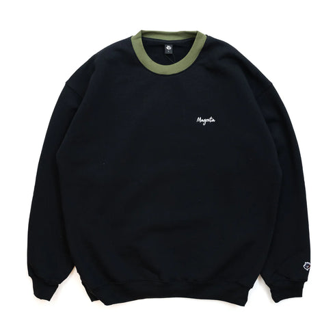 Mangenta - Script Collar Crewneck (Black) *SALE
