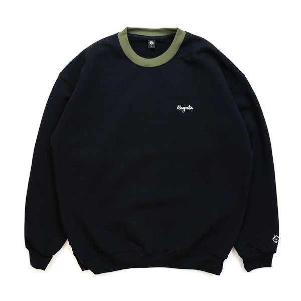 Mangenta - Script Collar Crewneck (Black) *SALE
