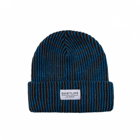 The Quiet Life - Vertical Beanie (Blue/Black)