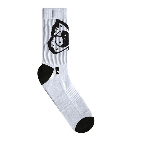 Psockadelic - Ying Yang Butterfly Socks (White)