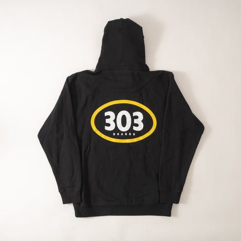 303 Boards - 303 Oval Hoodie (Black)
