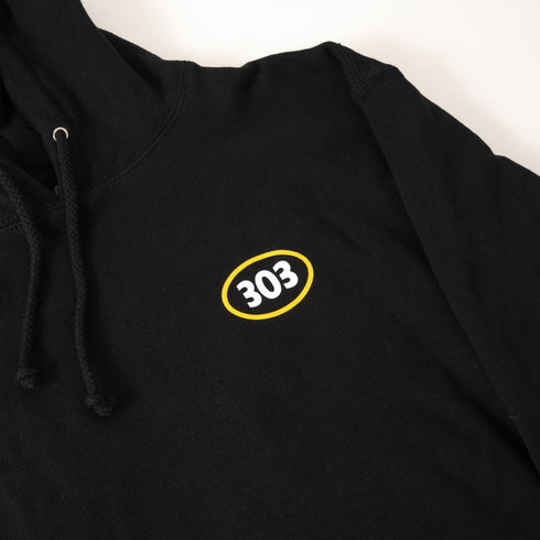 303 Boards - 303 Oval Hoodie (Black)