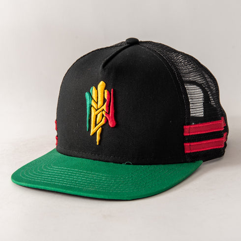 Name In Blood - Rasta Logo Trucker Hat (Black) *SALE