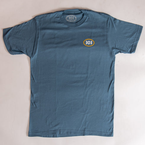 303 Boards - 303 X OJ Wheels Shirt (Slate Blue)