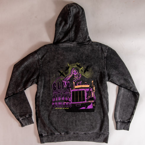 303 Boards - Big Rig Diesel Demon Hodie (Acid Wash Black)