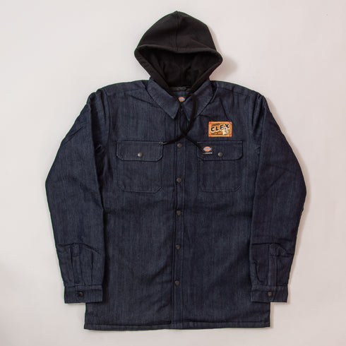 303 Boards - 303 X Dickies Mascot Skateboarding Denim Shirt Jacket (Rinsed Indigo Blue)