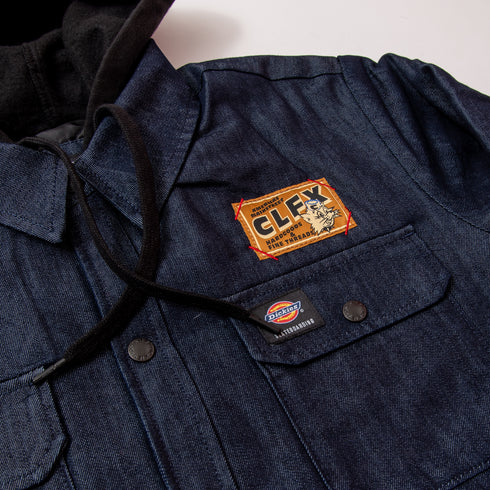 303 Boards - 303 X Dickies Mascot Skateboarding Denim Shirt Jacket (Rinsed Indigo Blue)