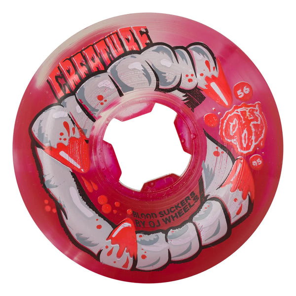 OJ - DNA Bloodsuckers Red Clear Swirl 95a Wheels (56mm)