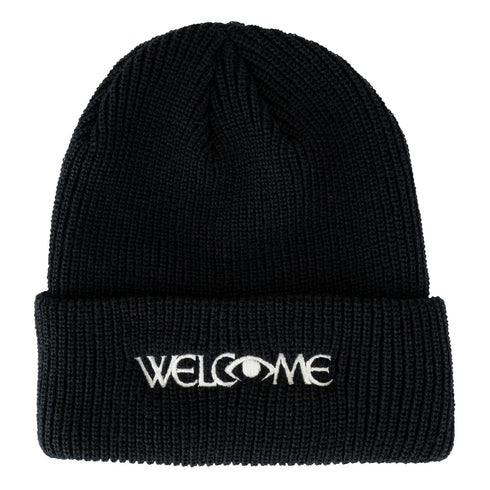 Welcome - Omniscient Embroidered Cuff Beanie (Black) *SALE