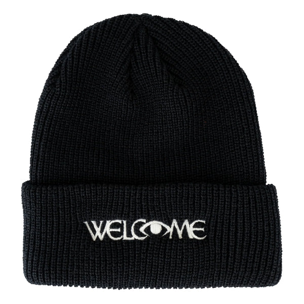 Welcome - Omniscient Embroidered Cuff Beanie (Black) *SALE