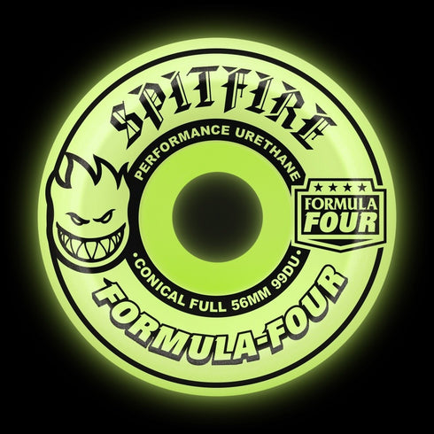 Spitfire - 99 Formula 4 Glow In The Dark Conical Full Wheels (56mm/58mm)