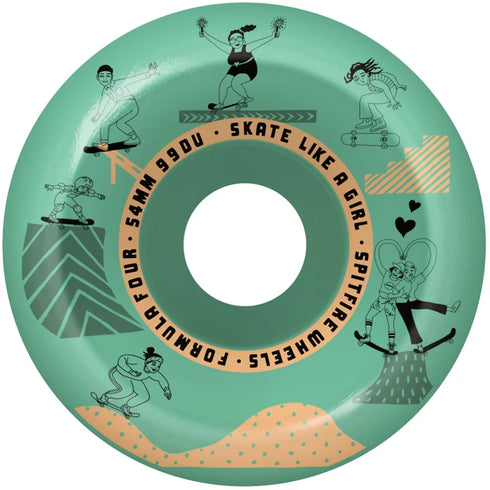 Spitfire - 99 Formula 4 Skate Like A Girl Conical Full Wheels (54MM Blue)