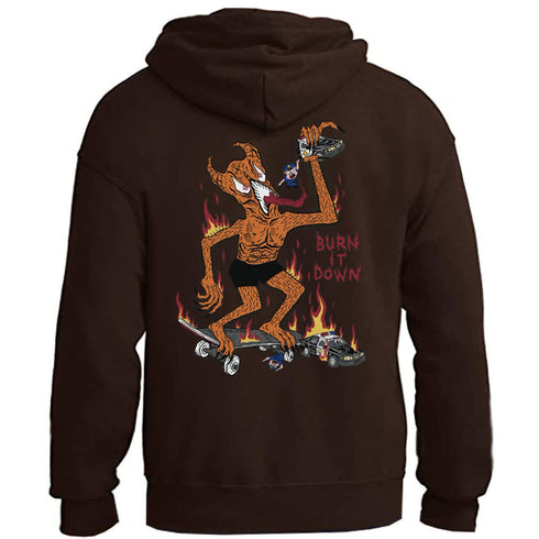 Thrasher - Burn It Down Hoodie (Dark Chocolate)