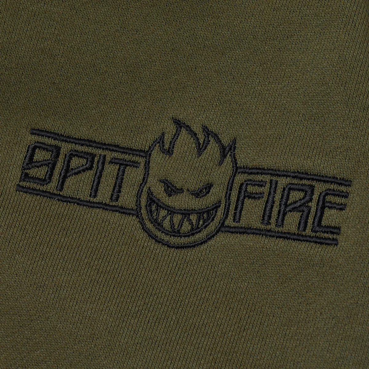 Spitfire -  Live To Burn Arch Embroidered Hoodie (Olive)