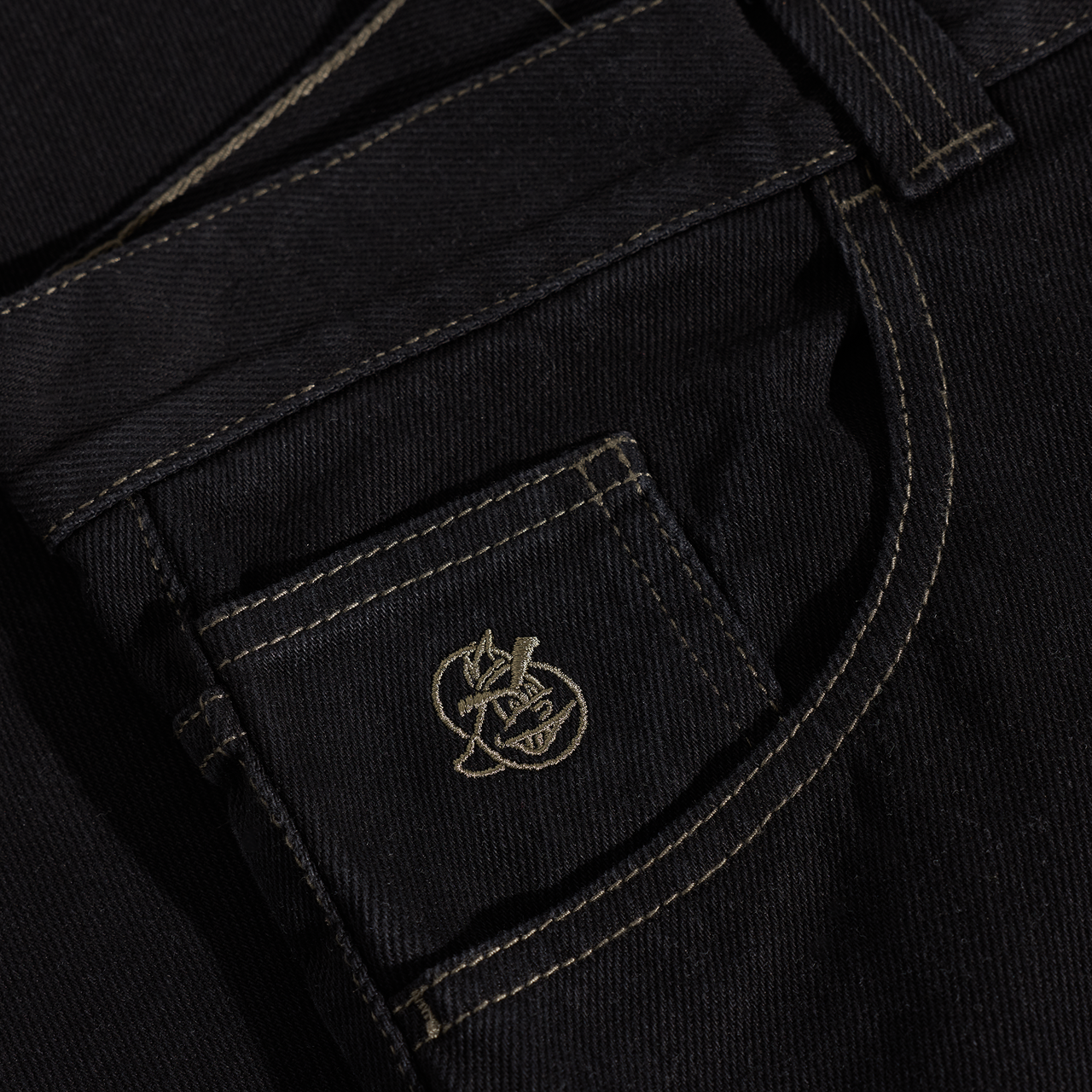 Polar - '93! Pants Contrast Stitching (Black/Dark Olive)