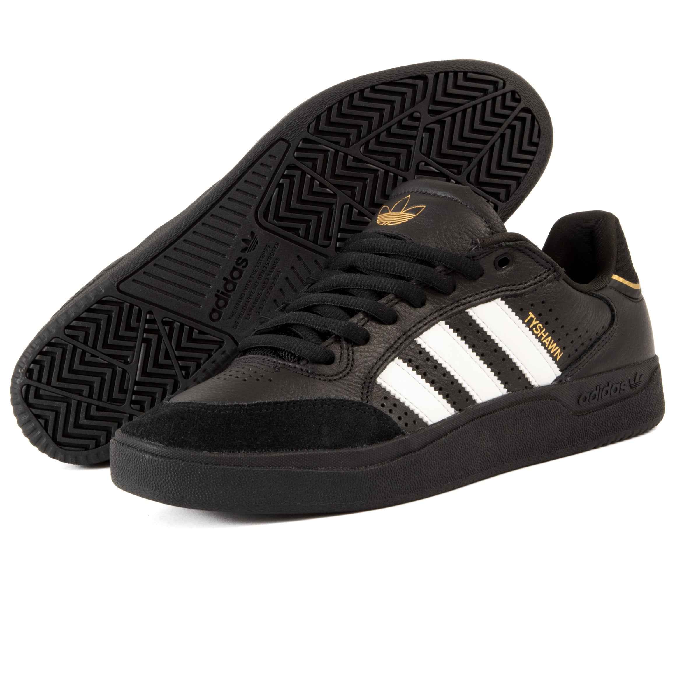 adidas Skateboarding Tyshawn Low Black White Gold Shoes 8 adidas Skateboarding Tyshawn Low Black White Gold Shoes 8
