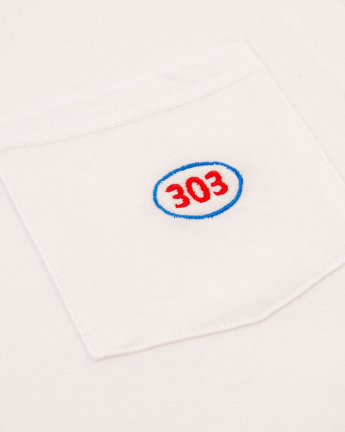 303 Boards - 303 X Brixton 303 Oval Embroidered Pocket Shirt (White)