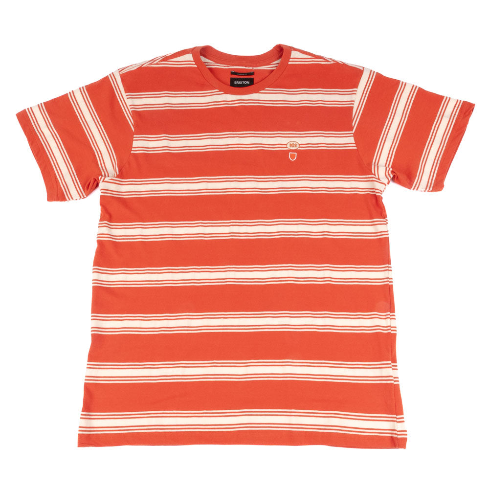 303 Boards - 303 X Brixton 303 Oval Stripe Shirt (Burnt Red/White)