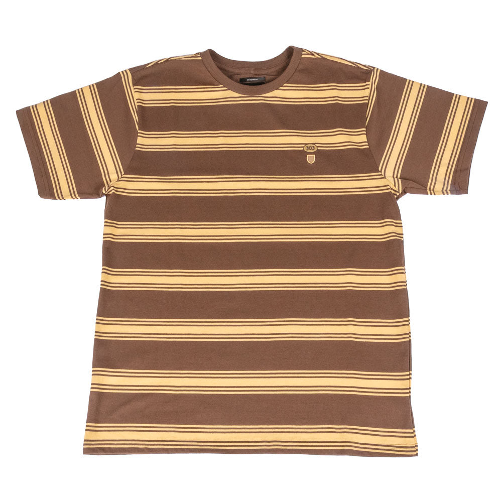 303 Boards - 303 X Brixton 303 Oval Stripe Shirt (Dark Earth/Straw)