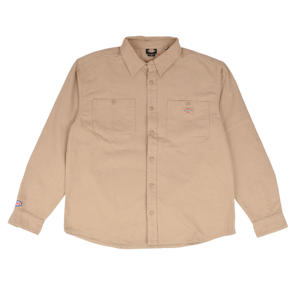303 Boards - 303 X Dickies 303 Oval Duck Canvas Long Sleeve Utility Shirt (Tan)