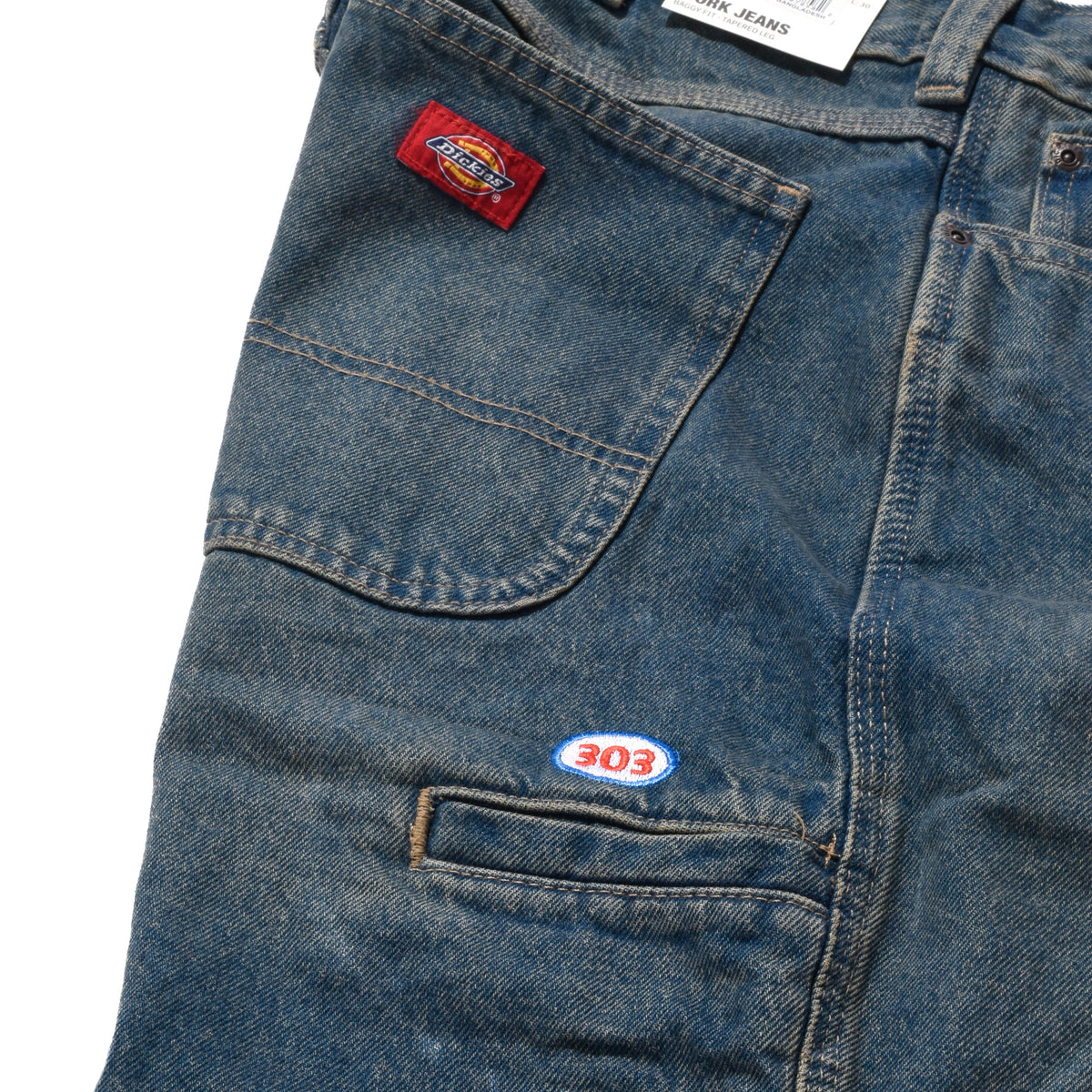 303 Boards - 303 x Dickies Mini Oval Baggy Tapered Work Jeans (Khaki Tinted Blue)