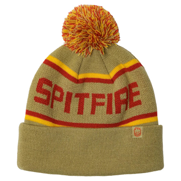 Spitfire - Classic '87 Fill Pom Beanie (Tan/Gold/Red)