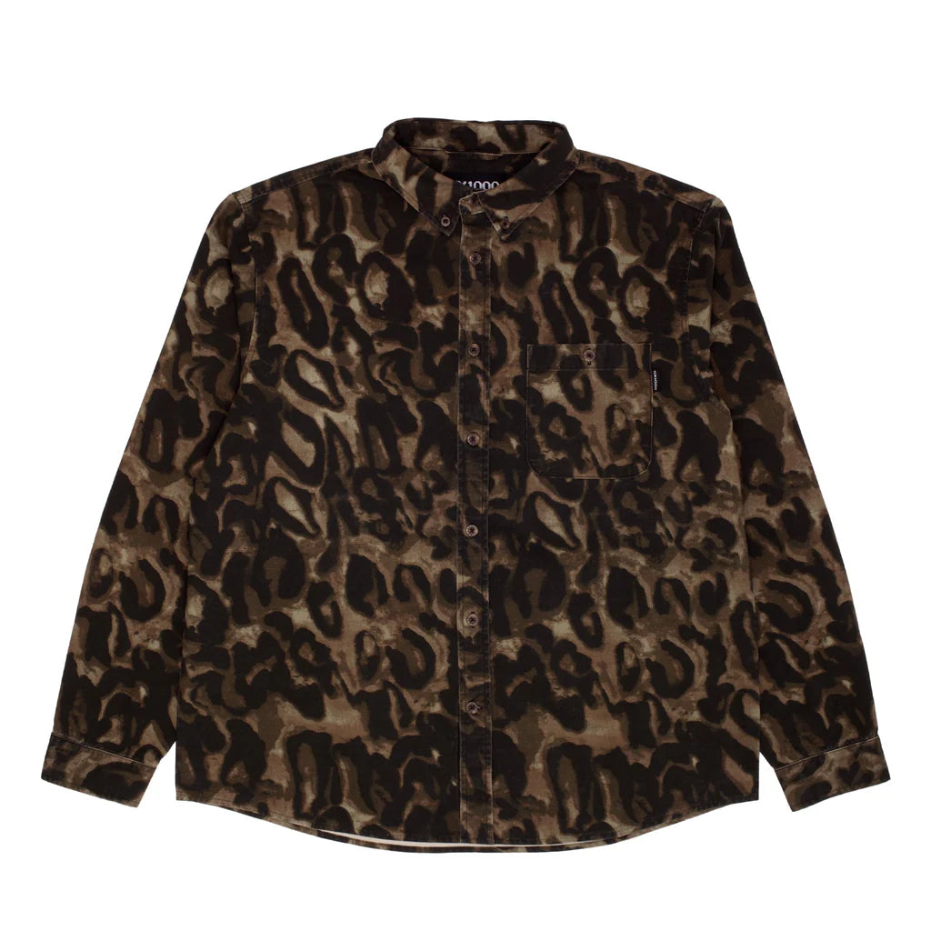 GX1000 - Long Sleeve Button Down (Brown Leopard Camo)