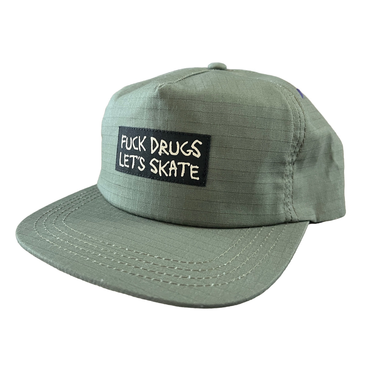 Heroin - Fuck Drugs Snapback Hat (Olive)