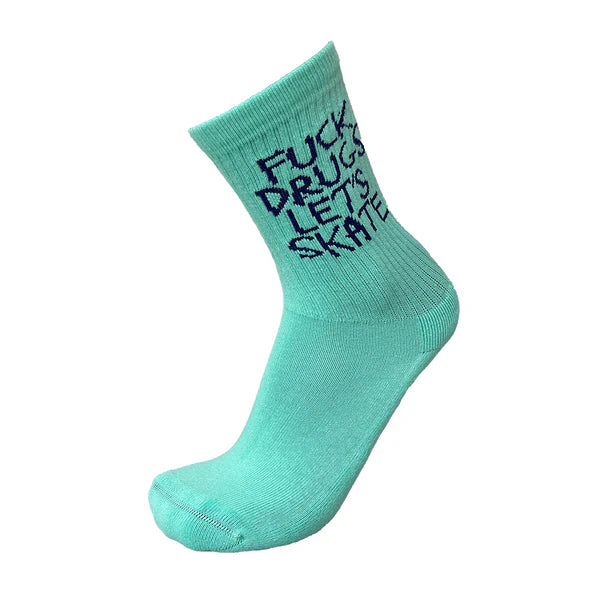 Heroin - Fuck Drugs Socks (Green/Black)