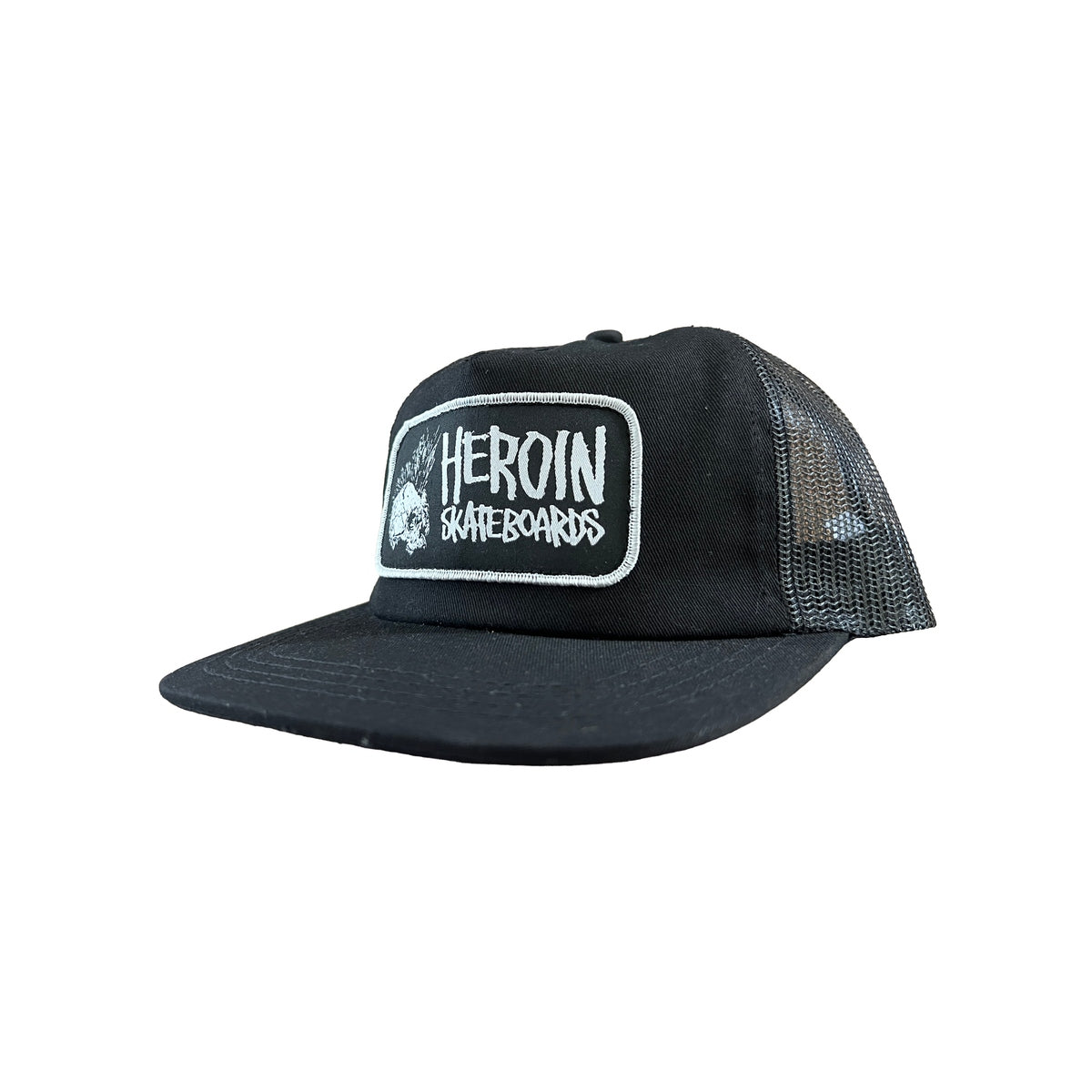 Heroin - Punk Skull Trucker Snapback (Black)
