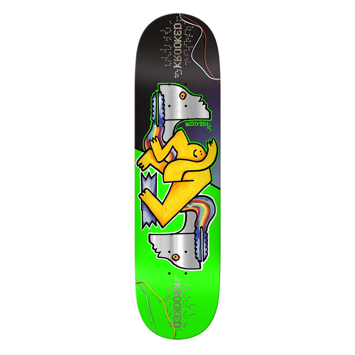 Krooked - Bobby Worrest Neon Robot Twin Tail Slick Deck (8.3")